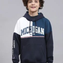 Monte Carlo Kids Navy & White Printed Full Sleeves Sweatshirt-31