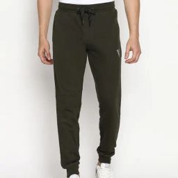 Van Heusen Athleisure Regular Fit Drawstring Waist Side Panel Solid Joggers - Army Green-picture-10