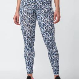 Reebok Blue Cotton Printed Sports Leggings-picture-28