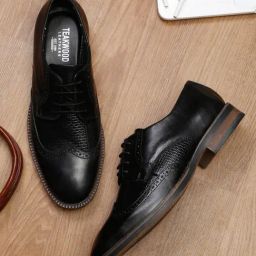 Teakwood Leathers Men's Black Derby Shoes-image-40