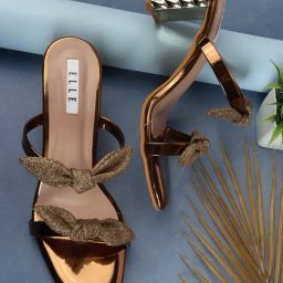 Elle Women's Antique Gold Casual Sandals-image-33