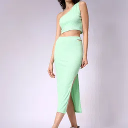 Freehand by The Indian Garage Co One Shoulder Top With Skirt Co-Ords-image-96