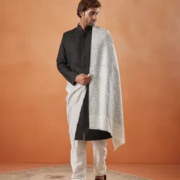 Pashmoda Men Floral Woven Design Stole-picture-12