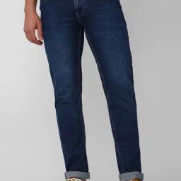 Peter England Jeans Mid Navy Cotton Regular Fit Jeans-image-88