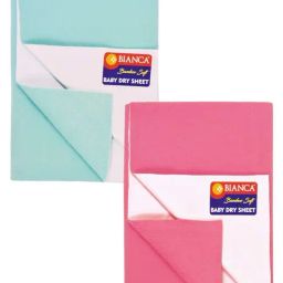Bianca Smart Dry Pink & Sea Green Anti-Bacterial Baby Mattress Protector Medium - Set of 2-29