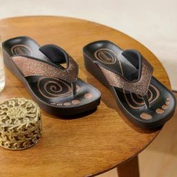 Aerowalk Women's Brown Thong Wedges-image-31