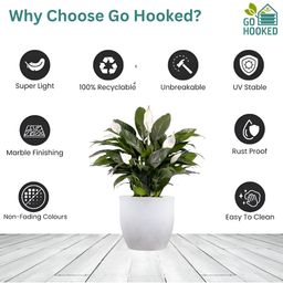 Go Hooked White & Green Lightweight Pluto-Shaped Planter image 4