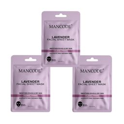 MANCODE Lavender Set Of 3 Facial Sheet Masks - 25ml Each image 1