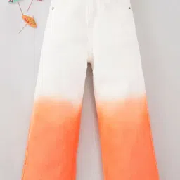 Ed-a-Mamma Kids Orange & White Ombre Jeans-image-91