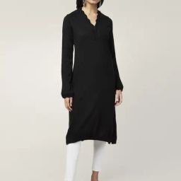 Rangmanch by Pantaloons Black A Line Kurta-image-71