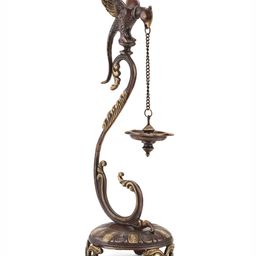 Fabindia Mehnoor Brown & Gold-Toned Textured Antiqued Brass Oil Lamp Diyas-image-63