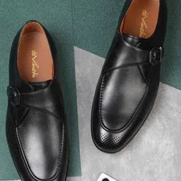DAVINCHI Men Leather Formal Monk Shoes-picture-43