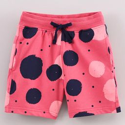 Doreme Knee Length Shorts Circles Print - Dark Pink-image-79