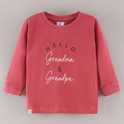 Ollypop Cotton Knit Full Sleeves T-Shirt Text Printed - Mulberry-image-38