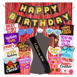 Wobbox Happy Birthday Props Birthday Banner & Sash Happy Birthday Decoration Items Multicolor -Pack Of 29-image-88