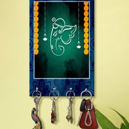 999Store Stylish Wood Wall Mount Decorative Key Holder - Ganesha Face-image-77