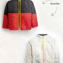 Cherry Crumble By Nitt Hyman Full Doctor Sleeves Cut & Sew Reversible Jacket - Multi Colour-image-90