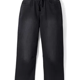 Pine Kids Denim Woven Full Length Washed Jeans - Black-picture-18
