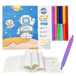FunBlast Astronaut Theme Doodle Coloring Book with 6 Pcs Sketch Markers - Multicolor-10