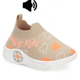 Lil Lollipop Have Fun Text Detailed Musical Shoes - Beige-image-49