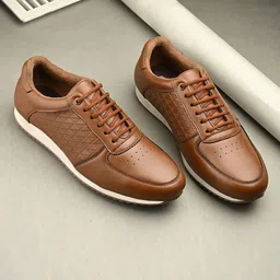 Eego Italy Men Textured Round Toe Lace Ups Sneakers-picture-27