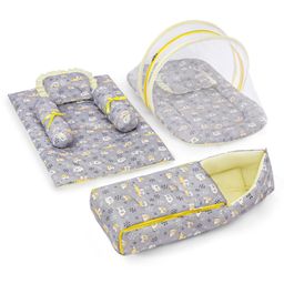 Zoe Bedding Set Sleeping Bag & Mosquito Net Gadda Combo Set of 3 Under The Sea Print - Grey image 2