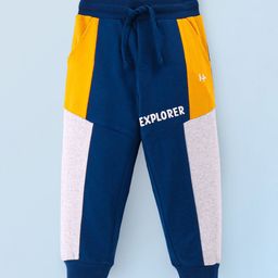 Honeyhap Boys Colourblocked Text Ptinted Pure Cotton Joggers-image-5