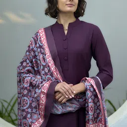 SHREE LAXMINARAYAN EXPORT Women Regular Liva Kurta with Trousers & With Dupatta image 5