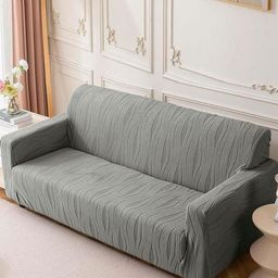 The Furnishing Tree Grey Polyester Sofa Covers With Arms-picture-6