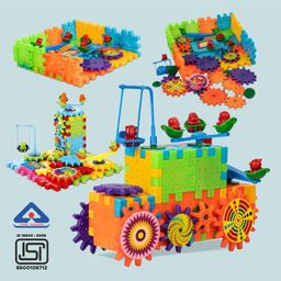 Zyamalox New-Battery Operated 81pcs Rotating Building Blocks with Gears for STEM Learning, Educational Building Blocks Toys for 5 Years Old Girls and Boys image 4