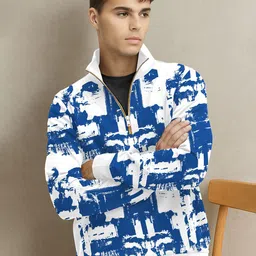 TRIPR Men Printed Mock Collar Half Zipper Pullover-picture-23