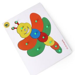 Little Genius Inset Tray Large Dragonfly Knob And Peg Puzzle Multicolour - 12 Pieces image 5