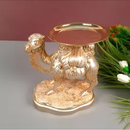 apka mart Gold-Toned Birds And Animals Figurine Camel Showpiece With Detachable Tray-13