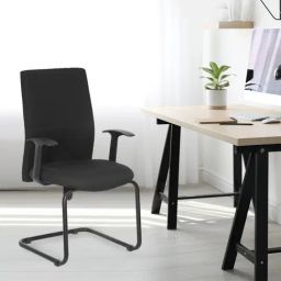 Nilkamal Optima Black Fabric Mid Back Visitor Chair-image-36