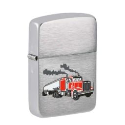 Zippo Silver Truck 1941 Replica Brushed Design Brass Windproof Pocket Lighter-33