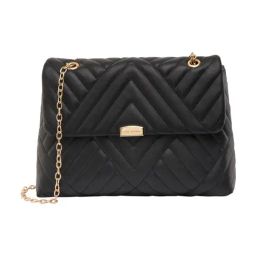 Lino Perros Black Quilted Medium Satchel Handbag-20