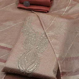 Biba Floral Embroidered Beads and Stones Unstitched Dress Material-image-36