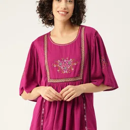 MISRI Floral Embroidered Flared Sleeve Top-image-32