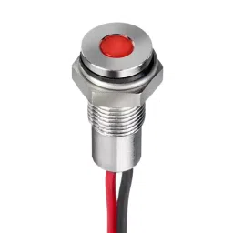 RS PRO Red Panel Mount Indicator 21.6-26.4V DC, Mounting Hole Size 6 mm, Termination Type Lead Wires, IP Rating IP67, Model No 1713786-45