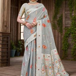 Anouk Rustic Women Woven Design Chanderi Saree-picture-25