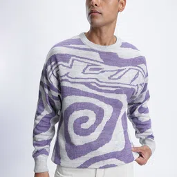 glitchez Abstract Art Drop-Shoulder Pullover-image-64