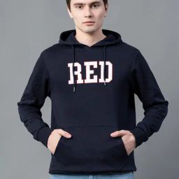 Red Tape Navy Regular Fit Graphic Print Hooded Sweatshirt-image-46