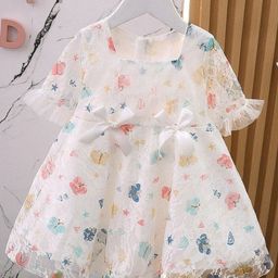 StyleCast Girls Embellished Print Net Fit & Flare Dress-image-71