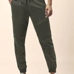 People by Pantaloons Grey Cotton Regular Fit Self Pattern Joggers-picture-15