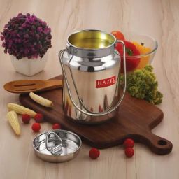 HAZEL Silver Stainless Steel Milk Container - Set of 1 (1000 ML)-11