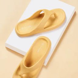 Forever Glam by Pantaloons Women's Mustard Flip Flops-picture-42