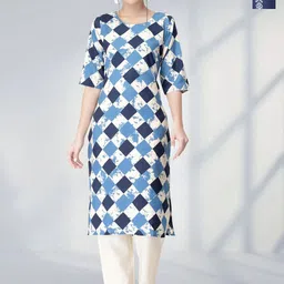 HERE&NOW Women Ethnic Motifs Printed Regular Kurta with Trousers-picture-5