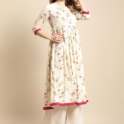 Anouk Floral Printed Round Neck Anarkali Kurta-29
