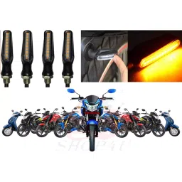 Cartronics Sleek Pencil Type Yellow LED Indicator for Honda 10mm Screw Models (Pack of 4 Pcs)-38