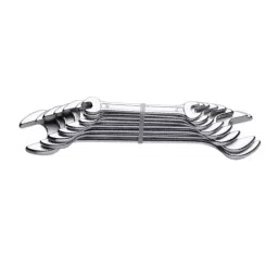 Link 6x7 - 30x22 mm CRV Polished Head Double Open End Spanner Set (12 Pcs), HTDOSET12-27